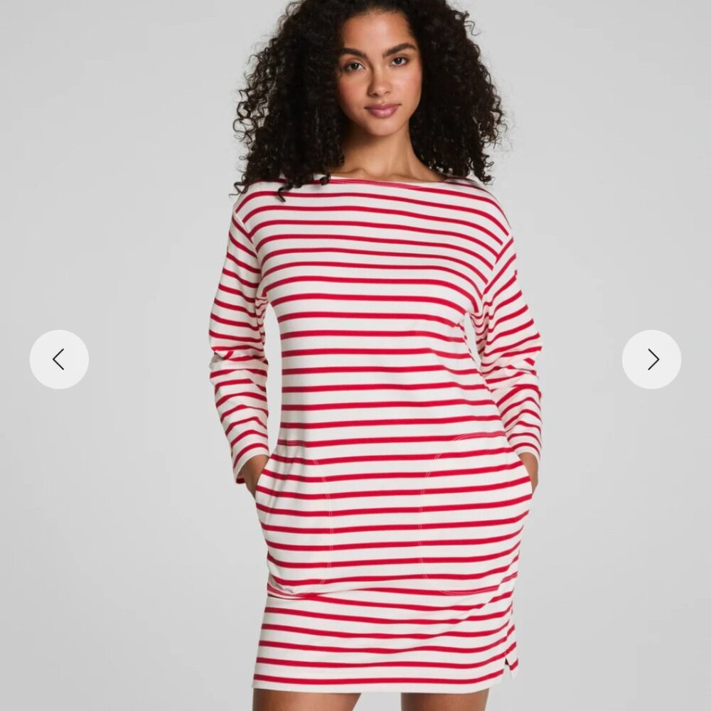 SPANX Cotton Boatneck mini dress | small | red | *imperfection*